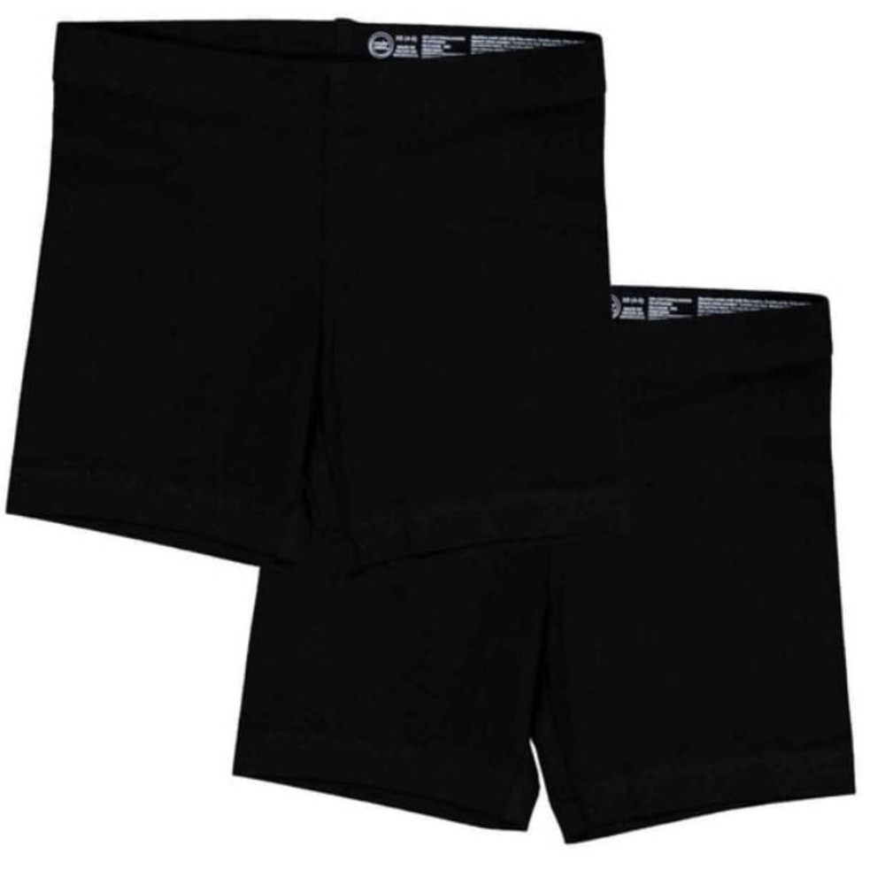 Wonder Nation Girls Black Soot Bike Shorts 2 Pack XS 4-5 Cotton Stretch Tag Free